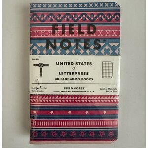 Field Notes United States Of Letterpress 3 Pack Edition B Notebooks Brand New